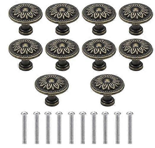 Vintage bronze drawer knobs, 32mm retro drawer pulls, cabinet door knobs, furniture knobs, dresser knobs, drawer knobs, set of 10
