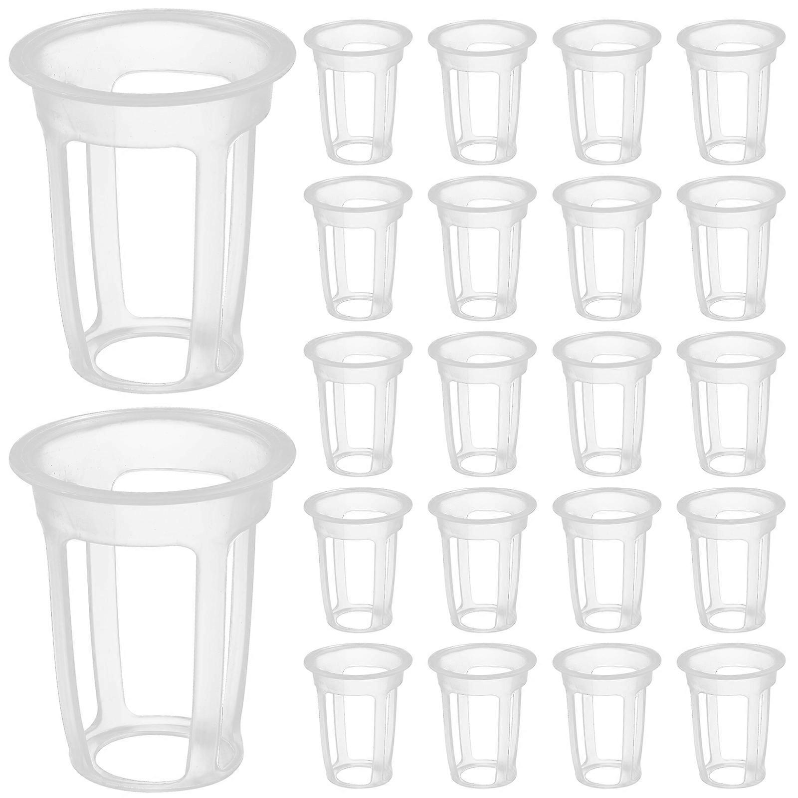 100pcs Slotted Net Pots Planting Cups Plastic Reusable Net Pots Small Planting Baskets