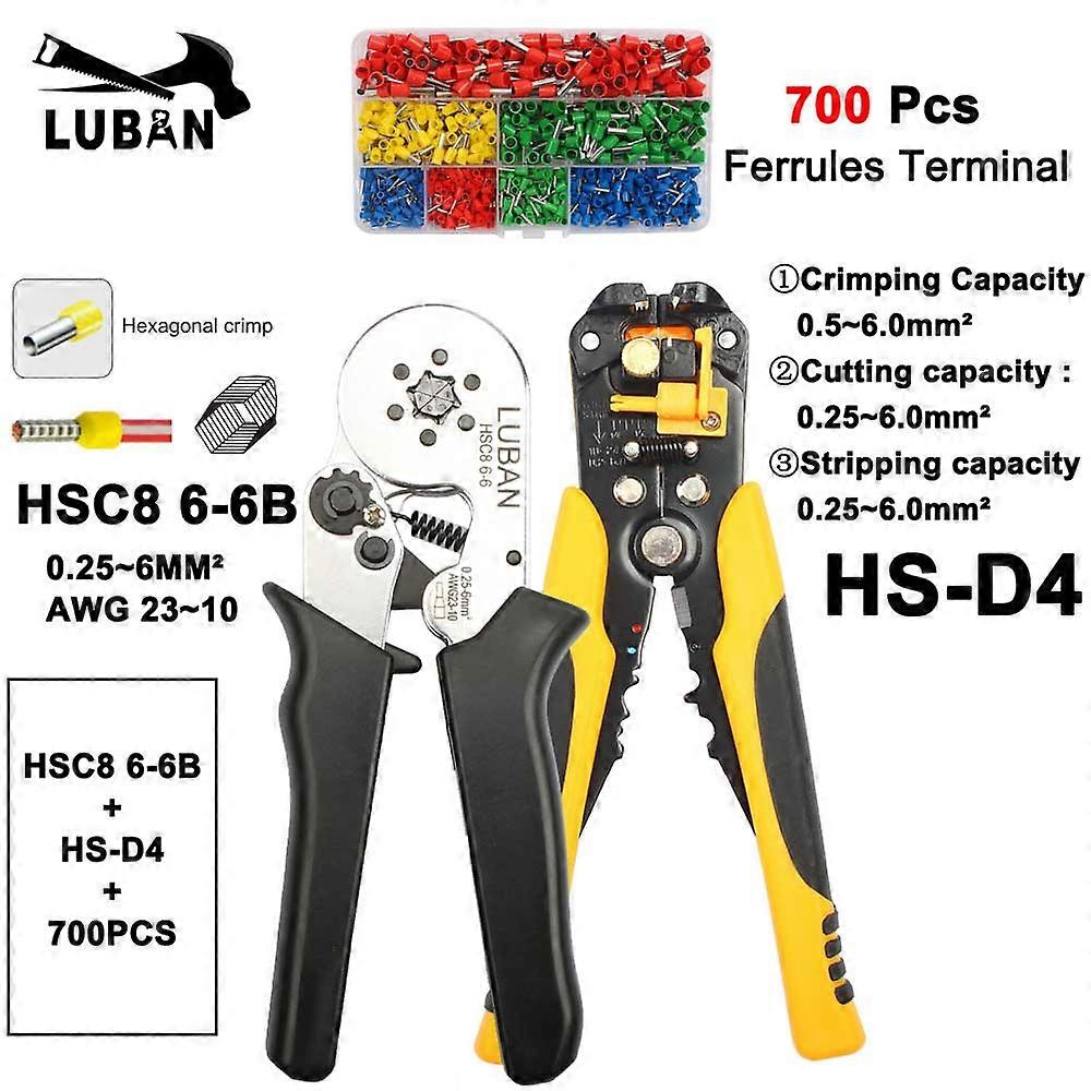 HSC8 6-6B HSC8 6-6A SELF-ADJUSTABLE CRIMPING PLIER 025-6mm2 terminals crimping tools multi TOP BRAND HSC8 6-6 23-10AWG