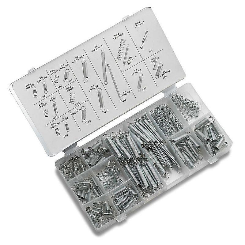 Traction and Compression Springs Spring Assortment Box - 200 Pieces