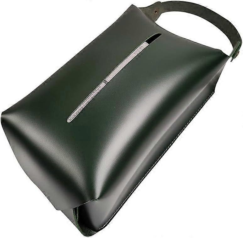 صندوق مناديل جلدية معلق صندوق ضخ غرفة المعيشة مرحاض مناديل منزلية إبداعية تعبئة طاولة قهوة سيارة صندوق ضخ الورق (أخضر)