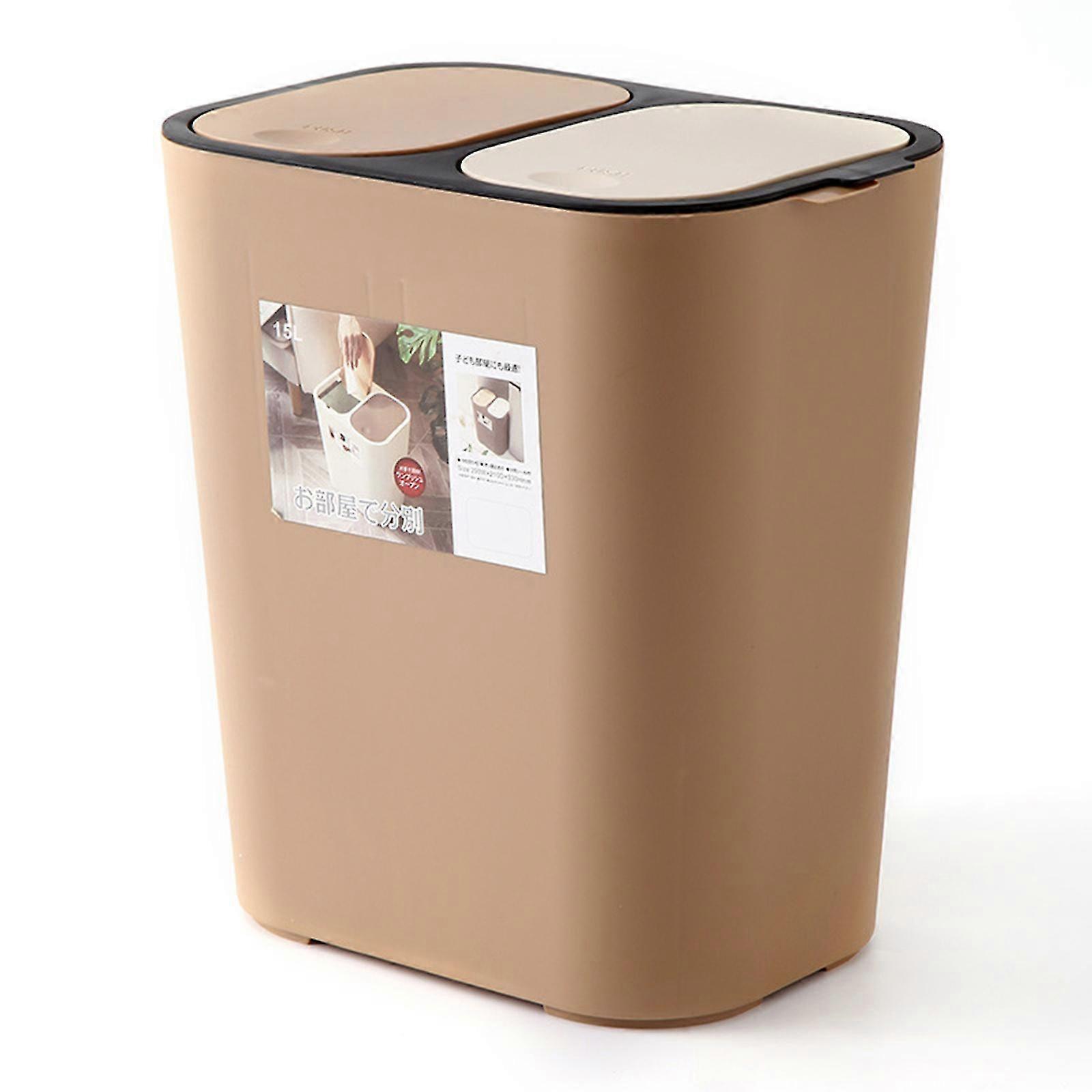 Classification Trash Can Double Covered Double Cover Wet And Dry Separation Bin For Kitchen Waste