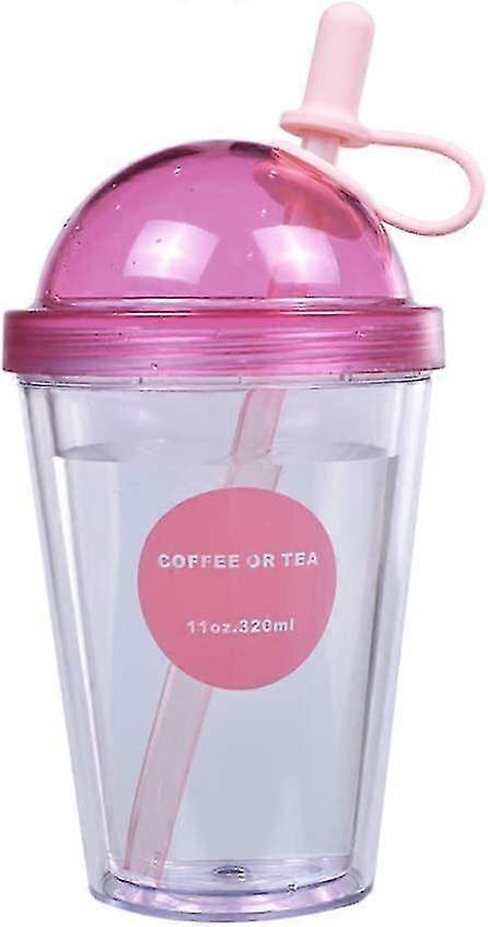 Cup, Double-walled Straw Cup (pink)