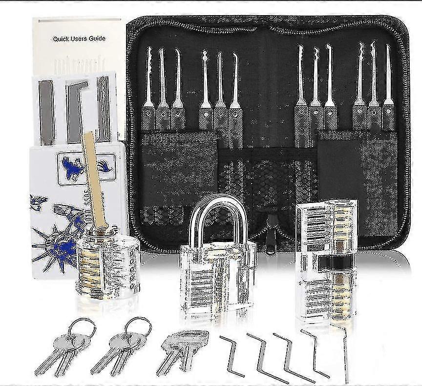 Lock Picking Kit, 25piece Lock Picking Kit, Practice Tools With 3 Clear Locks