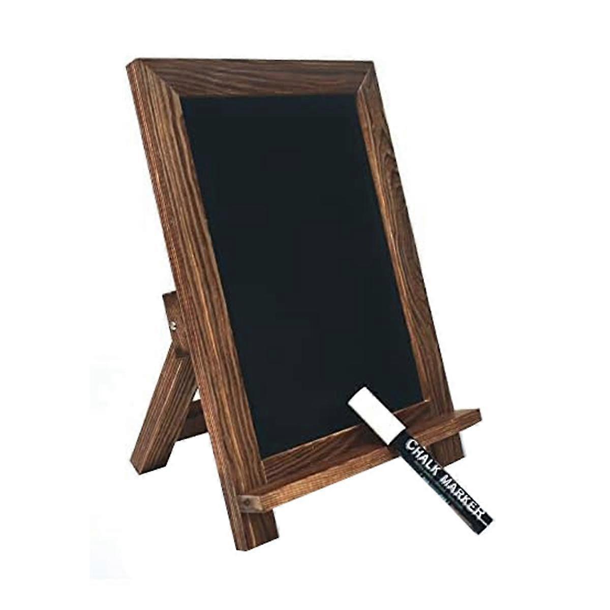 Framed Tabletop Chalkboard Sign, Magnetic Chalkboard, Built-in LEDge and Folding Stand, One White C