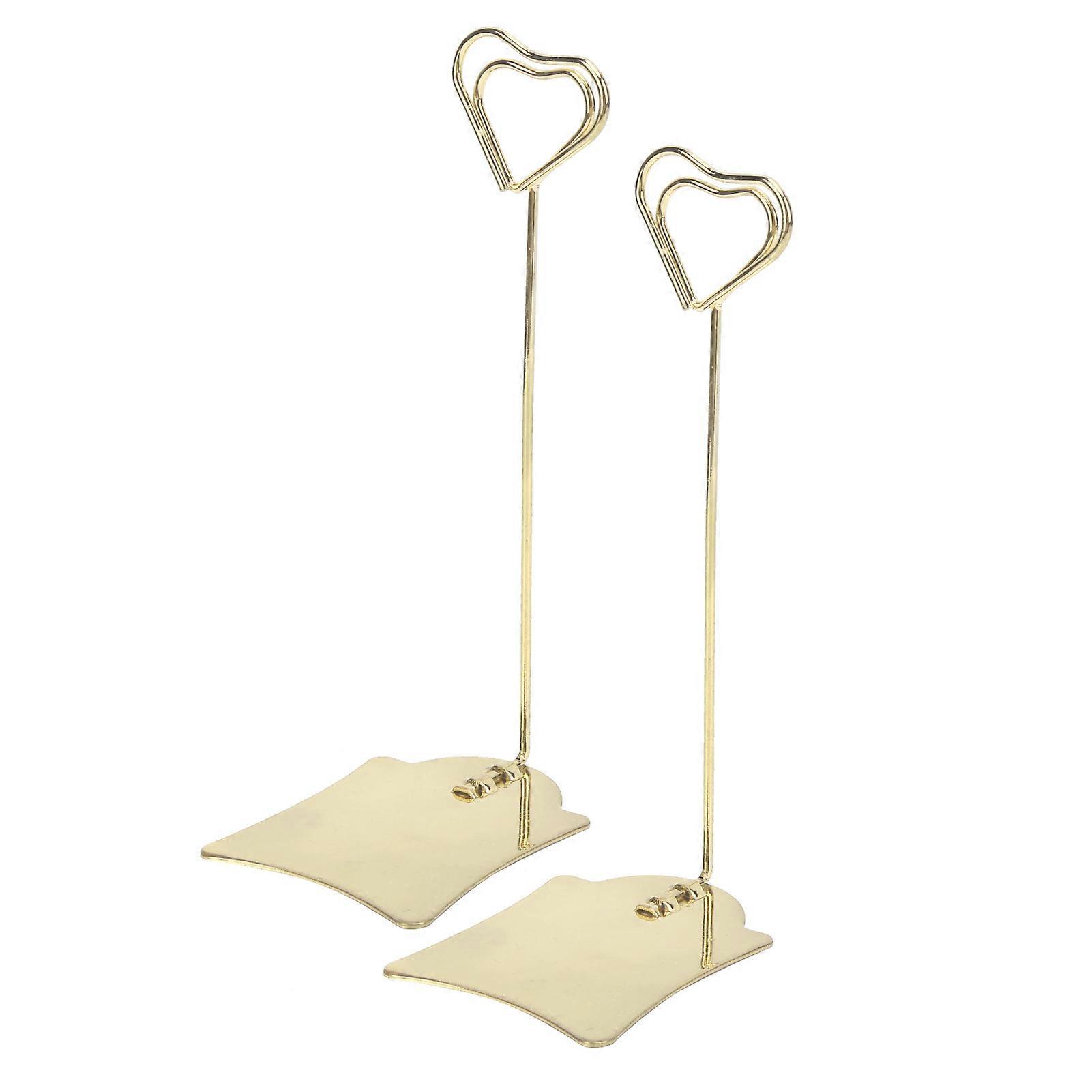 2Pcs Table Number Holder Multipurpose Durable Name Card Clips for Wedding Party OfficeGold