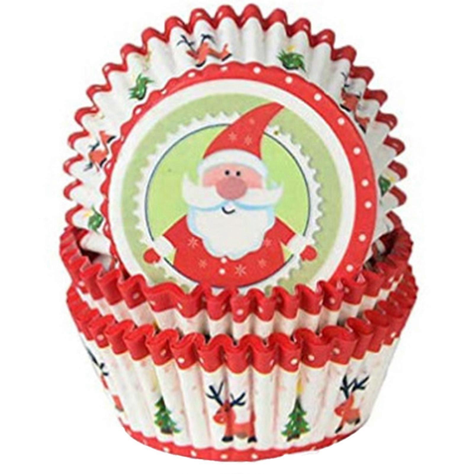 100pcs Cupcake Liners Christmas Theme Baking Cups Paper Grease-Proof Nonstick Cupcake Wrappers