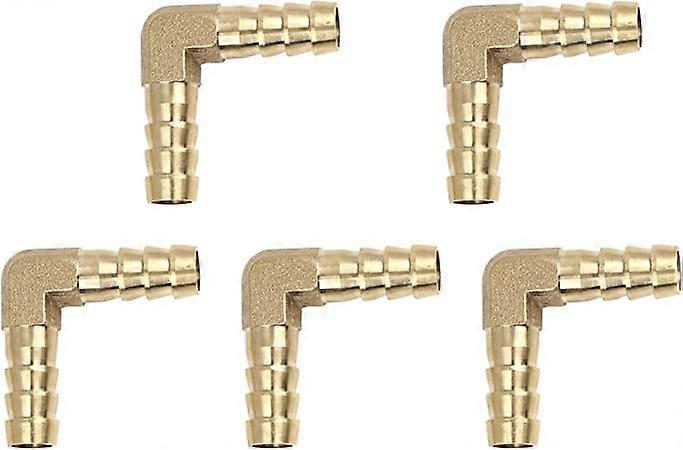 ZK-Buy Figure 5 Piece Brass Elbow Fitting 90 Degree Male Thread, 10mm Hose Brass Elbow for Air Oil