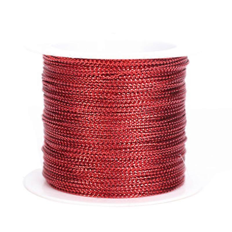 Twine String 20m/65.6ft. Decorative Gift Packing Cord Thread Roll 1mm Diameter for DIY Art Crafts Gold/Silver/Red