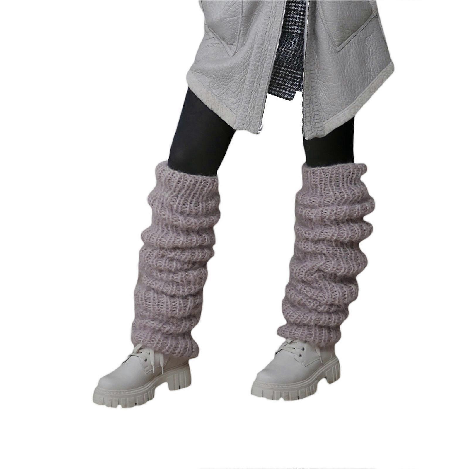 Women Mohair Leg Warmers Knit Acrylic Comfortable Leg Warmers for Christmas Birthday Gift