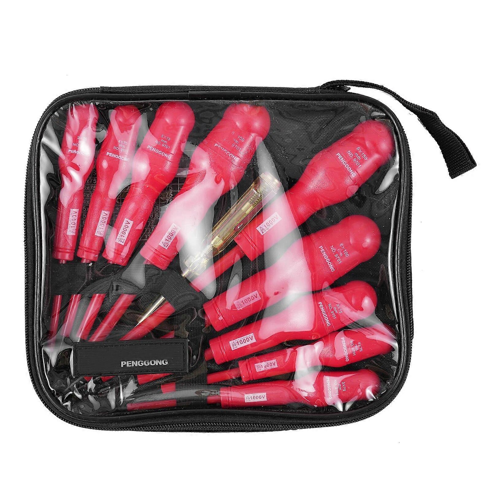 Izolovaná súprava skrutkovačov 1000V izolovaný elektrikársky skrutkovač so 4 krížovými skrutkovačmi a 5 plochými skrutkovačmi