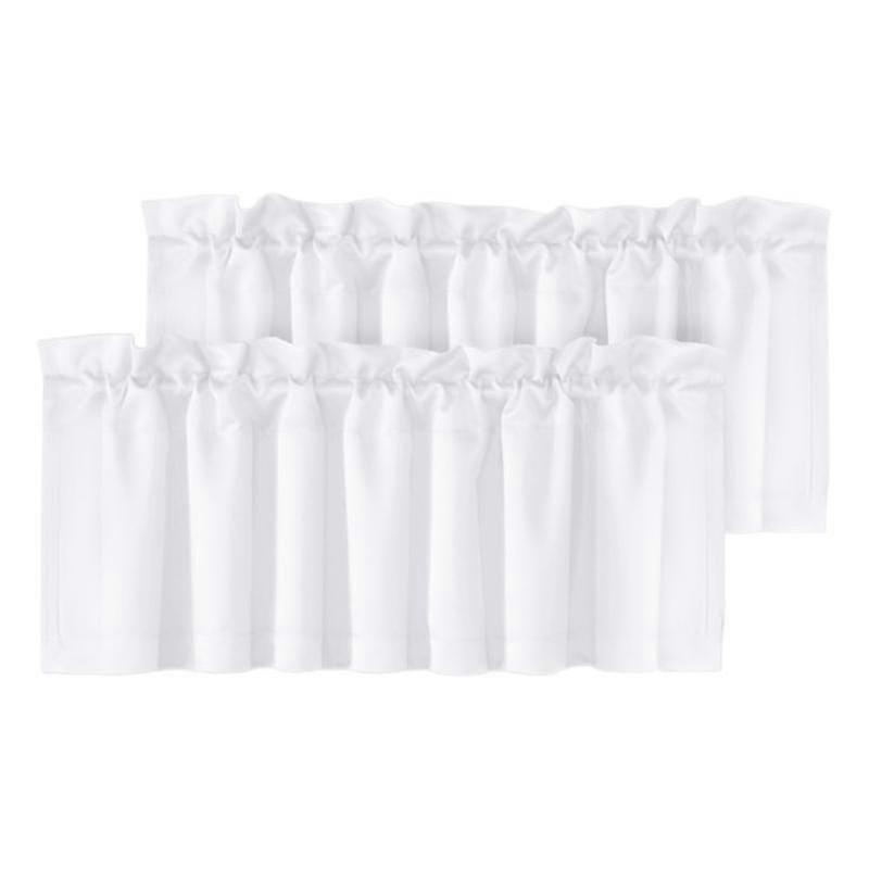 2Pcs Blackout Valance Thickened High Shading Solid Color Kitchen/Bathroom Soft Silky Stylish Window