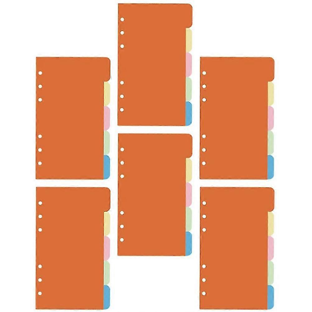 30pcs 6 Ring Binder Dividers With 4 Tabs A6 Paper Divider Category Page Indexing Cards Loose Leaf B