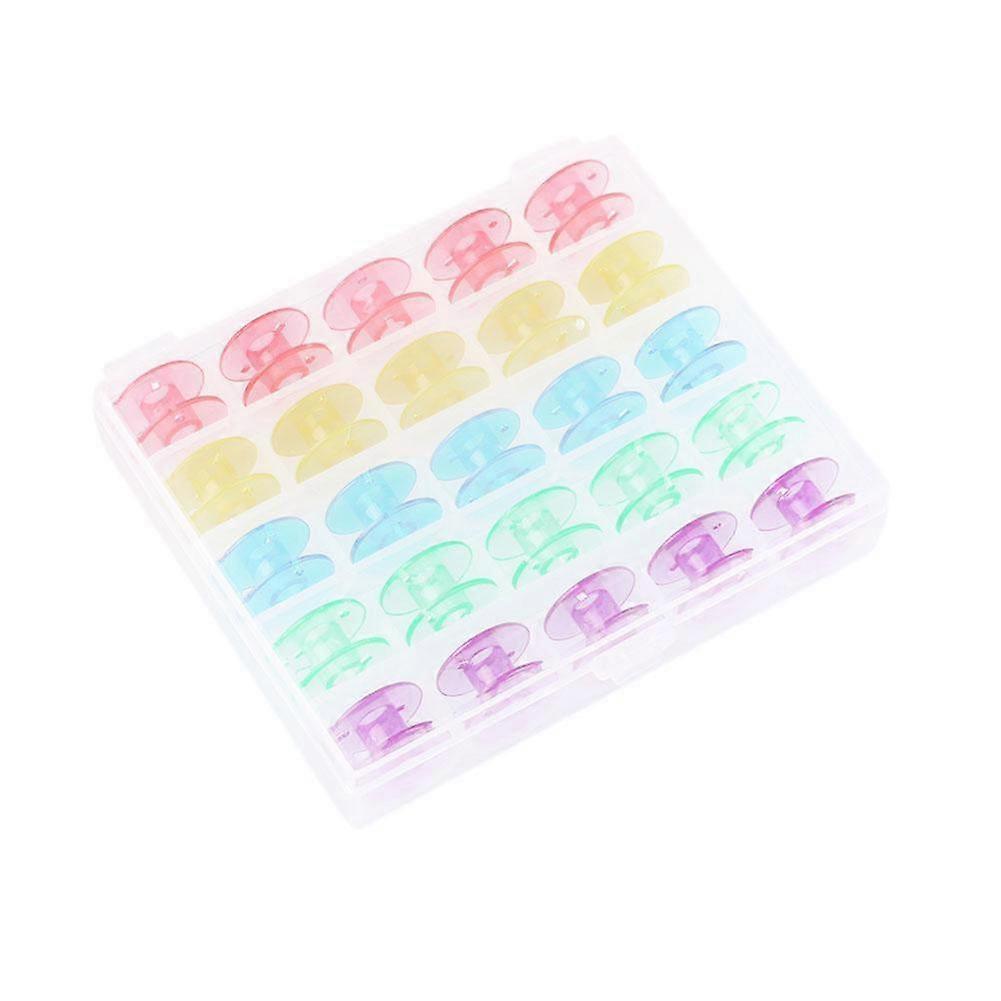 25Pcs/Box Household Coils Plastic Reel Sewing Machine Part Bobbin Storage Case