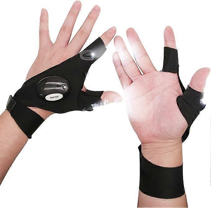 LED Flashlight Gloves,Fishing LED Gloves, Big Hands, LED Light Gl