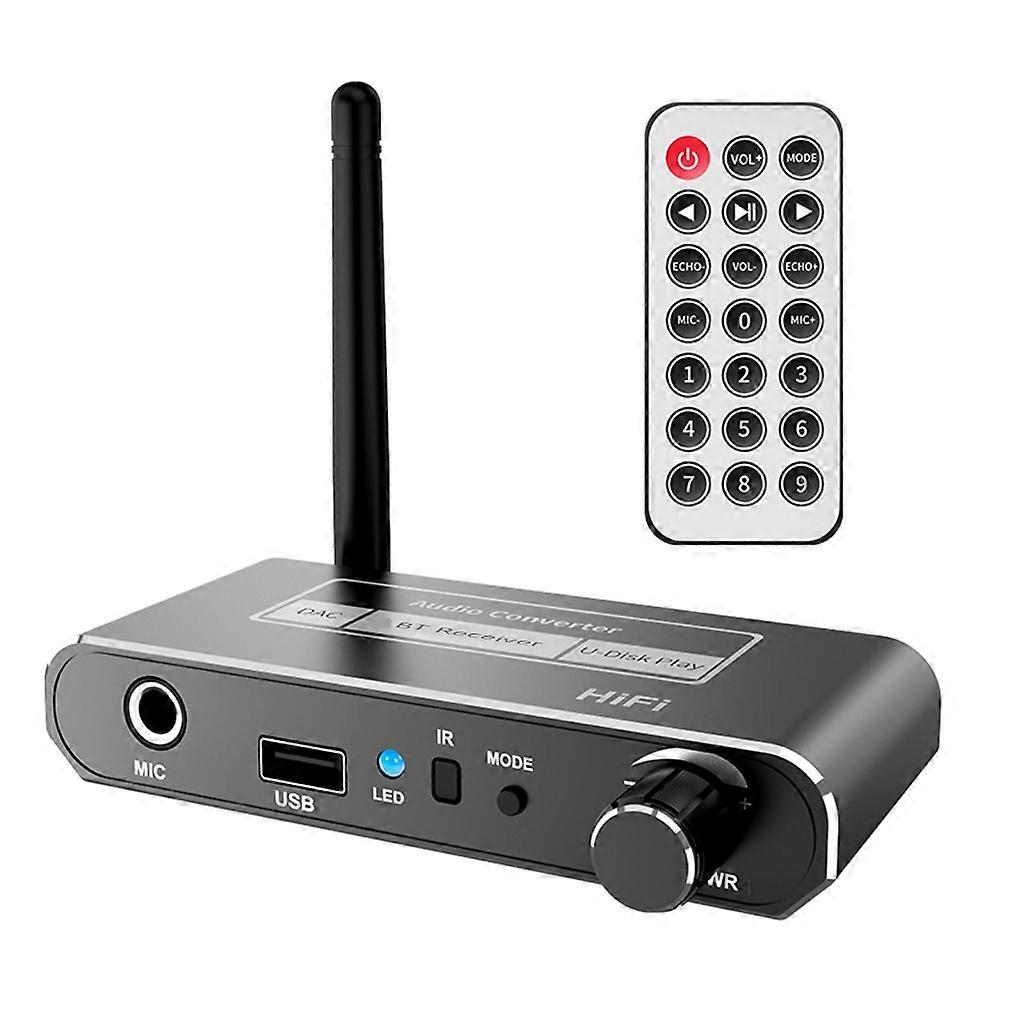 Wireless DAC Converter Bluetooth-compatible5.2Receiver Audio to 3.5Aux Adapter