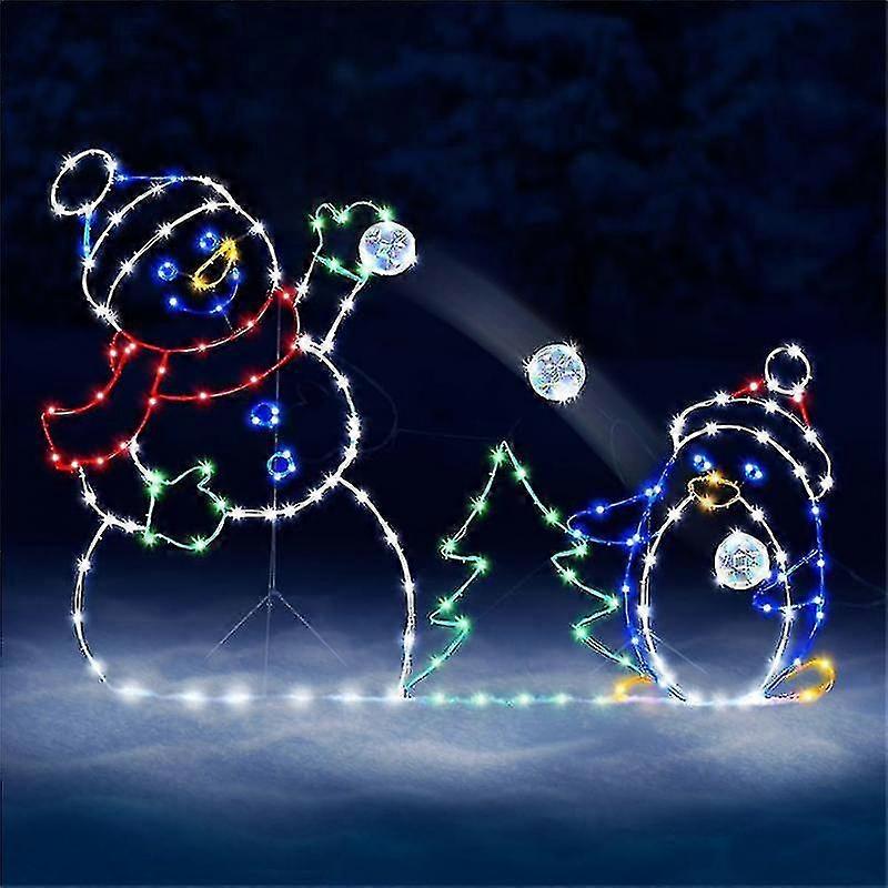 Boże Narodzenie Bałwan Led Dekoracyjne światło String Garden Lamp Decoration Diy Light String Frame Lawn Lights Luminous Ornaments