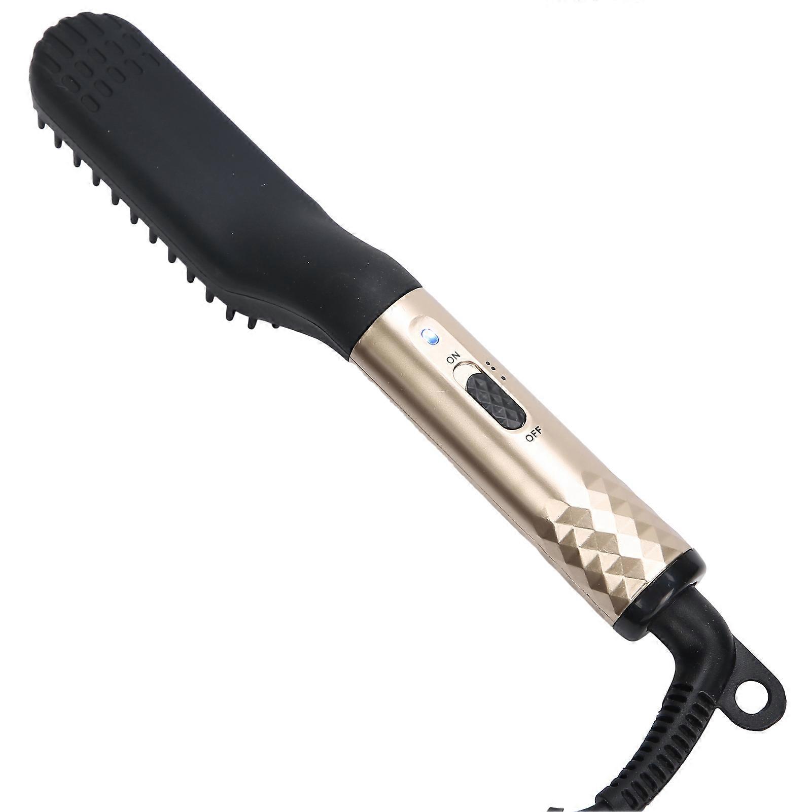 Beard Straightener Electric Heated Hair Straightening Comb Portable Men Beard Brush 110240VUS Plug