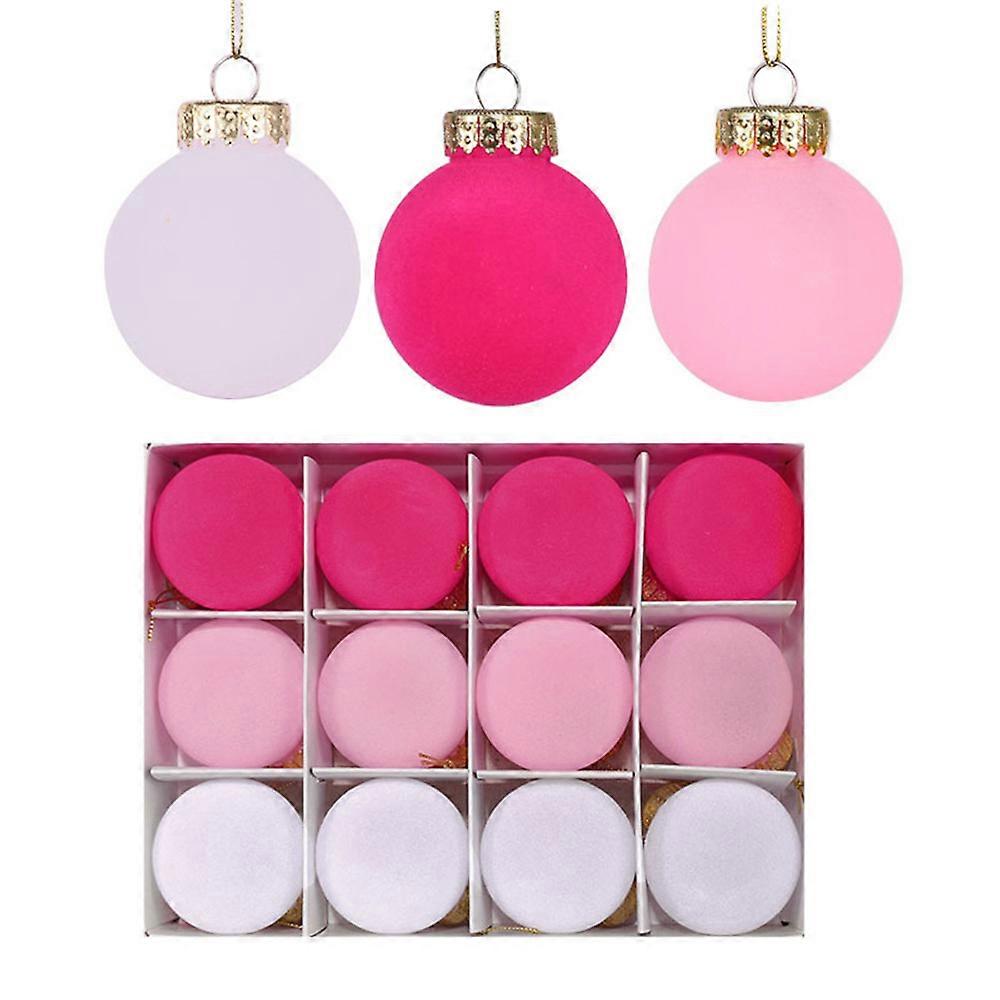 12Pcs Velvet Christmas Ornaments Balls, Flocked Christmas Tree Ball Ornaments, Xmas Decorative Hanging Ornaments for Holiday Party