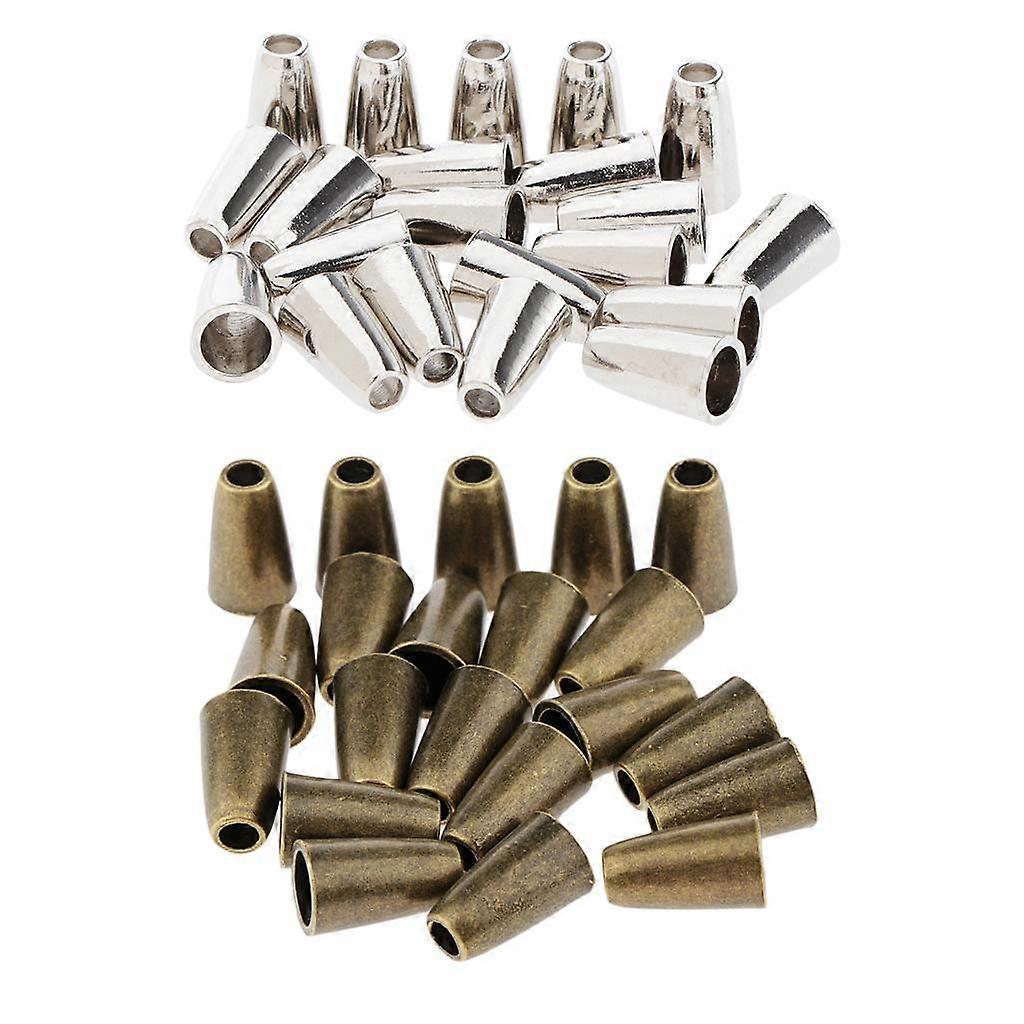 40pcs Zipper Pull Ends Bell Shped Stopper Without Lid Clothes Cord Lock End