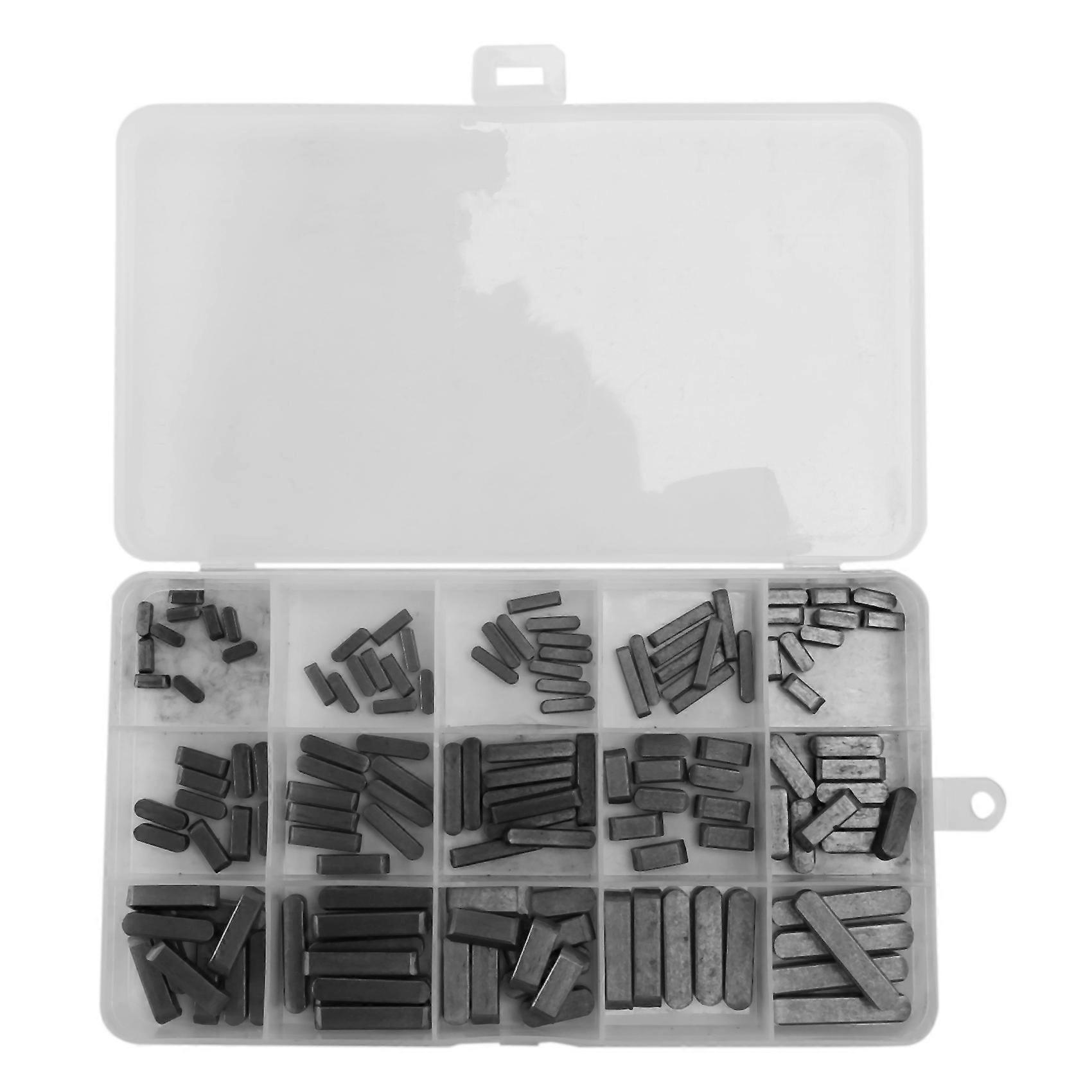 140Pcs Key Stock Assortment 10mm x12mmx 16mm x20mm x25mm x30mm Key Stock Keystock Round Ended Feath