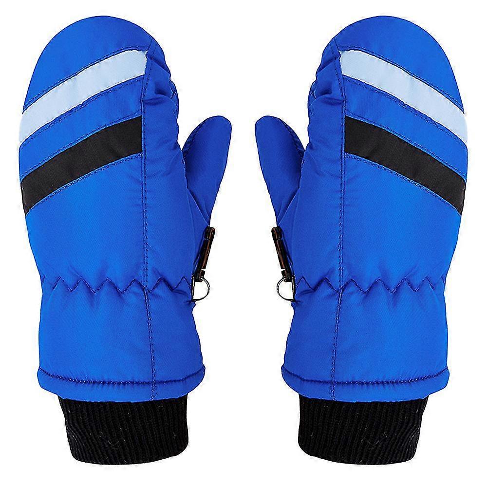 Waterproof Ski Mittens For Kids Skiing, Blue