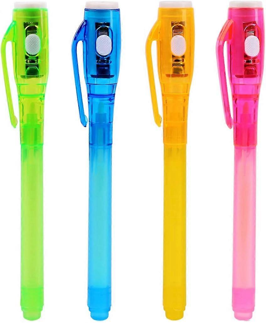 4 Pack Invisible Ink Pens with Uv Light, 2021 Upgraded Disappearing Spy Pens for