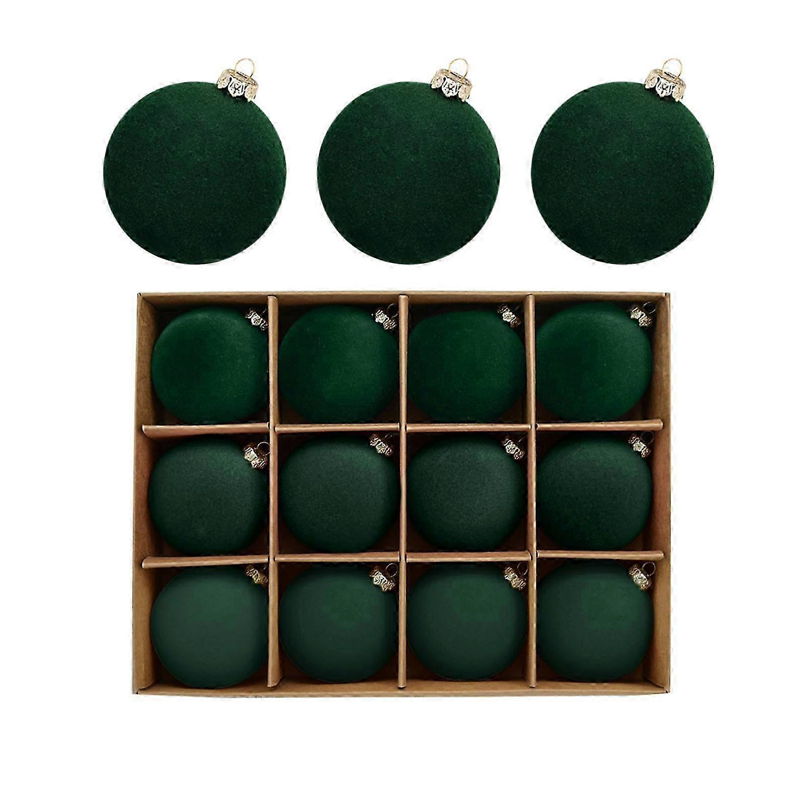 julepynt 12 stk fløyel julekuler flokket juletre kule ornamenter plastkuler julepynt dekorative hengende ornamenter jul t