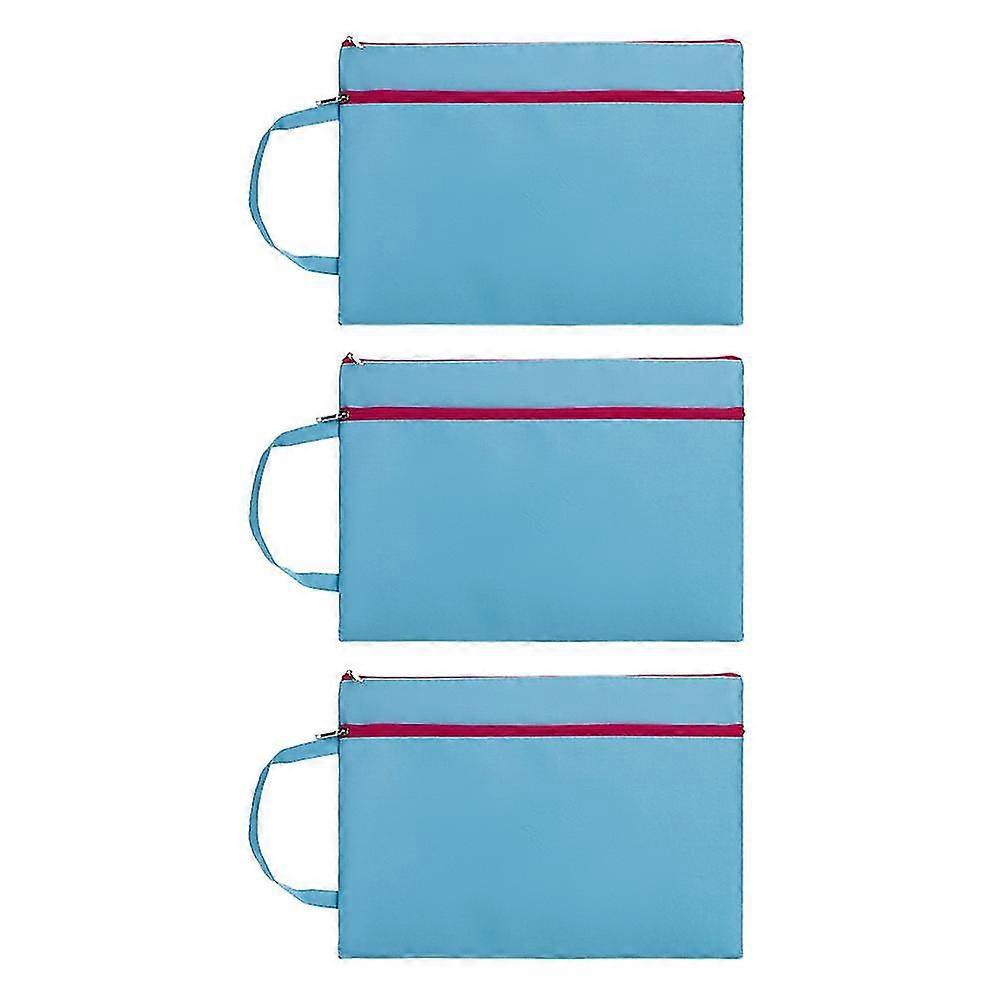 Zipper Bags, 3 Pcs, A4 Paper File Storage Document File Pocket Files Category Bag