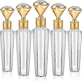 15 Pieces Mini Lip Gloss Tube Clear Faux Diamond Wand Empty Plastic Lip Balm Tube