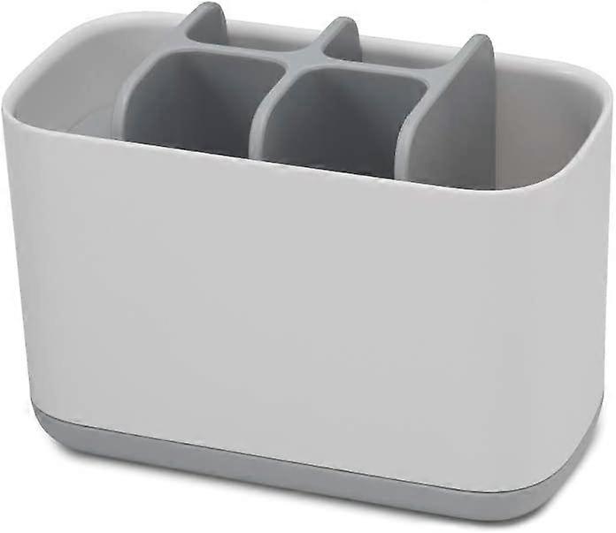 Bathroom Easy-Store Toothbrush Caddy- White/Grey, Large