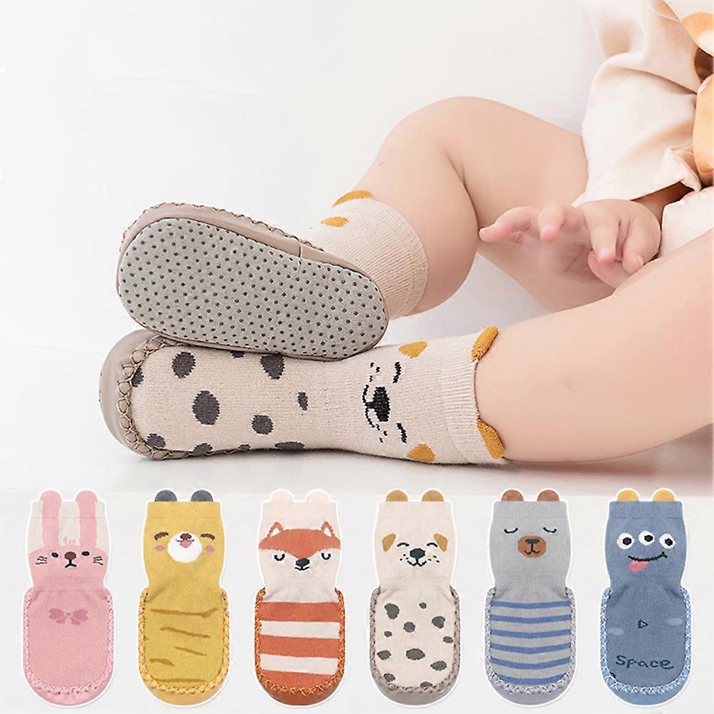 Baby Sock Shoes Toddler Cartoon Soft Rubber Sole Non-Slip Indoor Floor Slipper for Infant Boys Girls First Walking Trainers Shoe