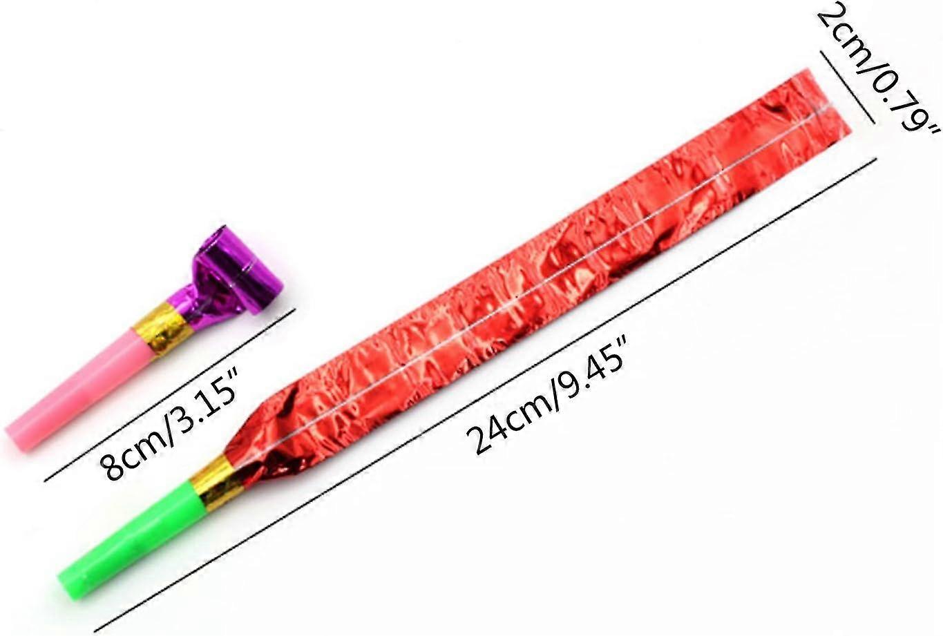 Kids Party Blowers - 100 Pcs Colourful Plastomer Blowouts, Noise Makers for Birthday Loot Bags