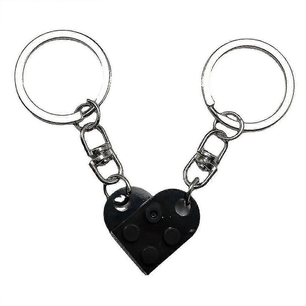 Heart Keychain Couple Matching Bricks Keyring Keychains Gift