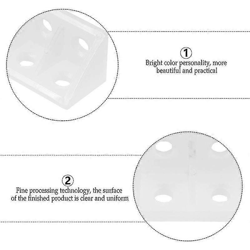 100Pcs Fixing Corner Brackets Chair Fixing Corner Stands Right Angle Racks (Transparent)