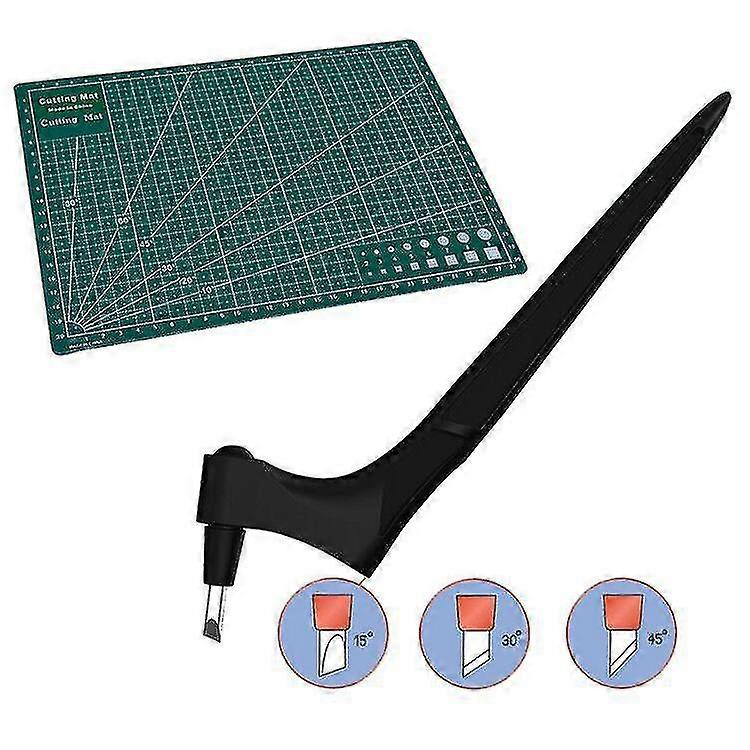 Diy Art Cutting Tool With 3 Heads Craft Cutting Kinfe With 360 Stainless Steel Rotating Blade Cutter Paper Knife Accessories