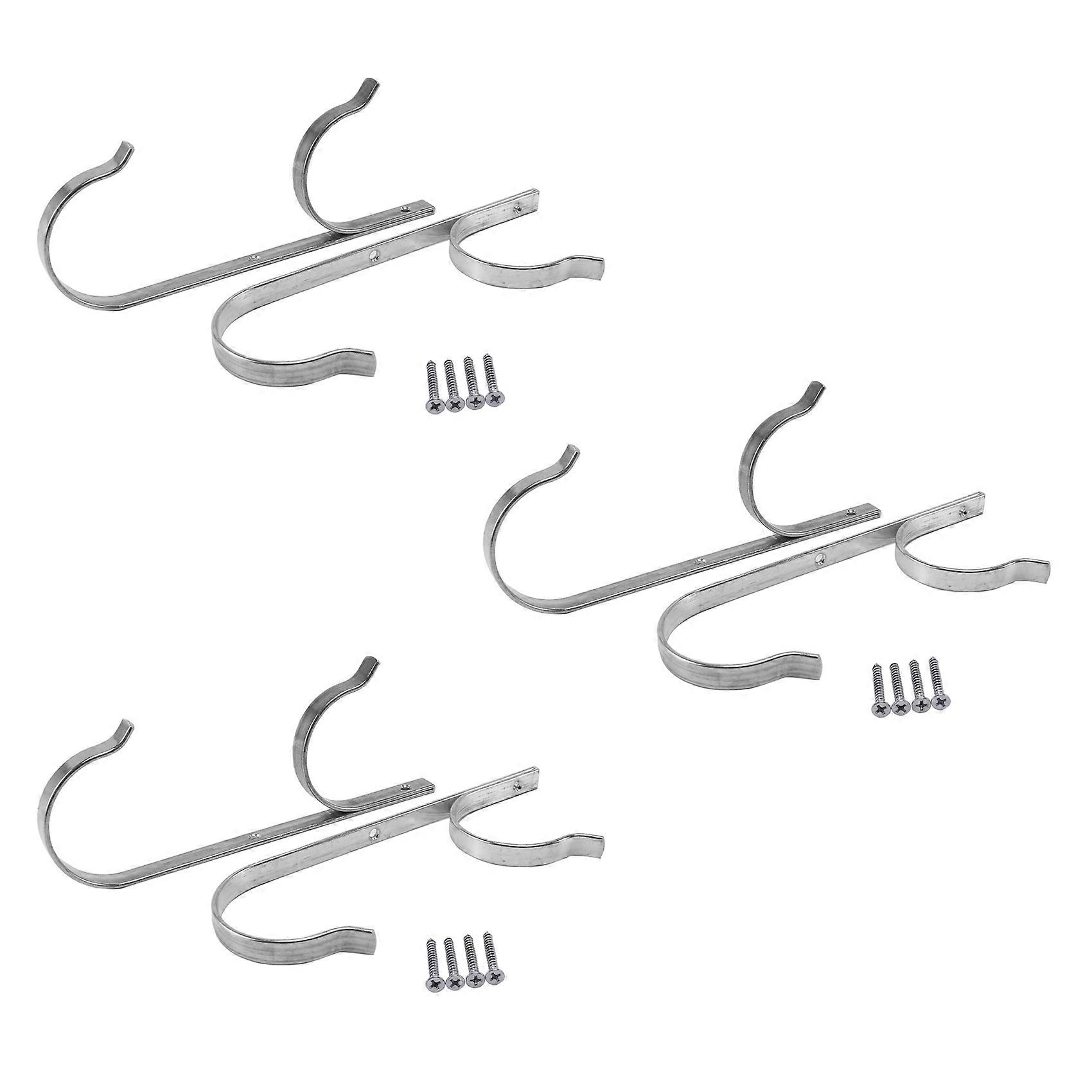 Pool Pole Hanger Premium 6Pcs Aluminium Holder Set, Perfect Hooks for Telescopic Poles, Skimmers, L