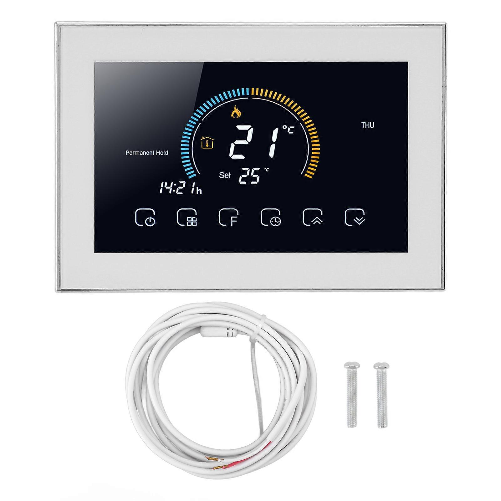 BHT 8000GB Smart Programmable Thermostat Voice APP Control Room Thermostat with LCD Touch Screen AC 95240V White