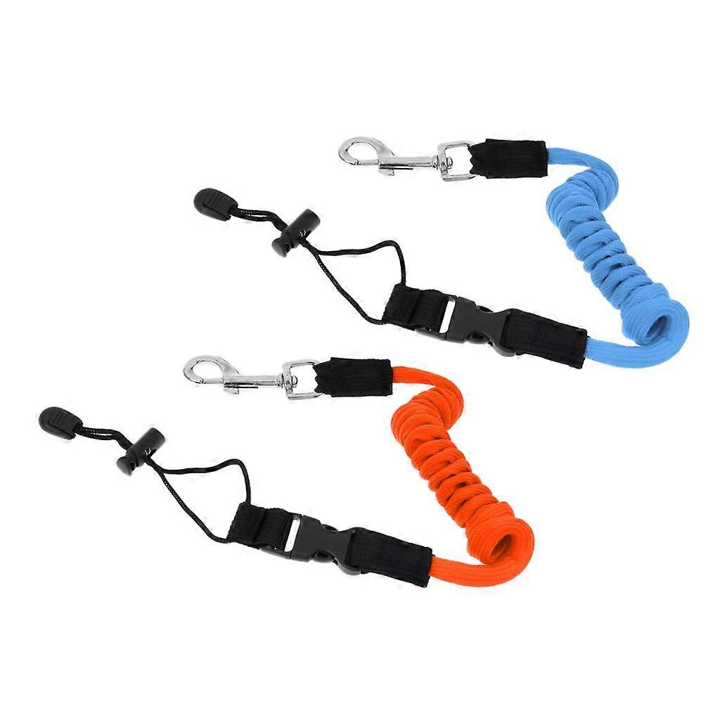 2pack Strong Elastic Kayaking Paddle Leash Adjustable Lanyard Cord Rope