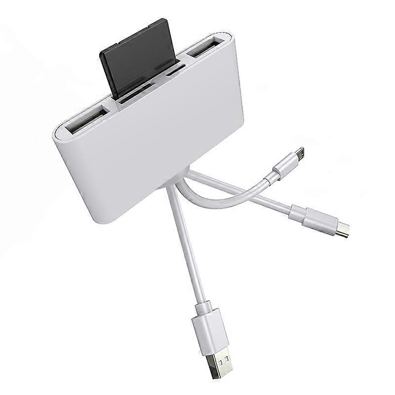 8 Pin + Type-C / USB-C + USB + TF Card + SD Card Multi-function Camera Reader Adapter
