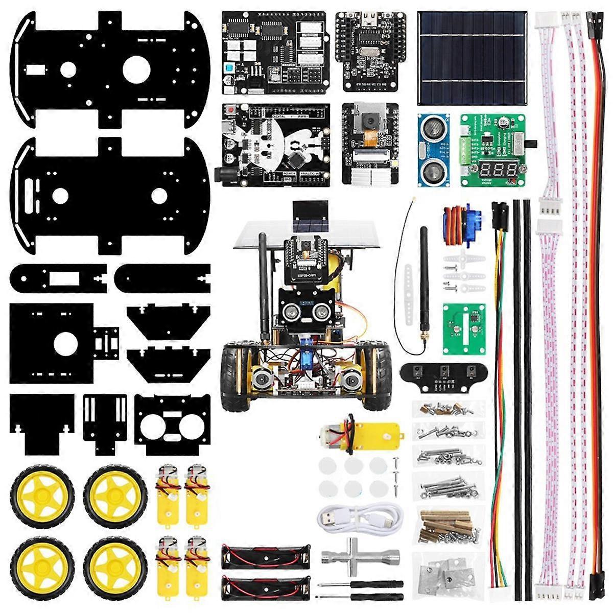 Programmeerbare robotautokit voor professionele ESP32 Cam zonnevolg- en oplaadset DIY elektronicaproject