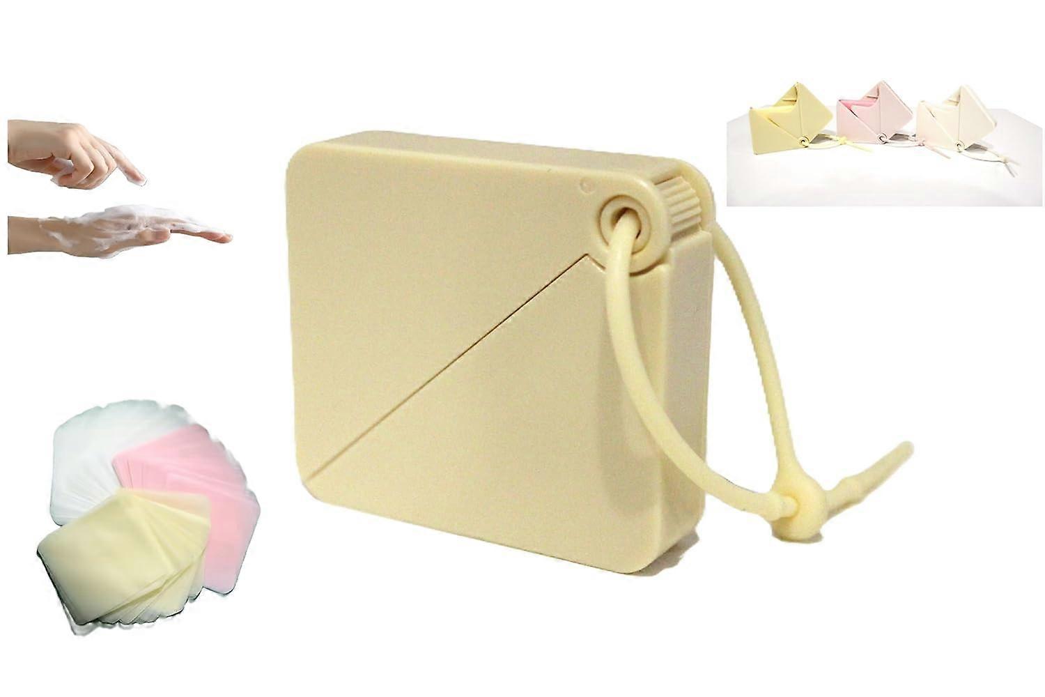 Dissolvable Paper Soap Sheets, Portable Handwashing Sheets for Travel, Outdoor, Survival, Chic Container w/Adjustable Strap