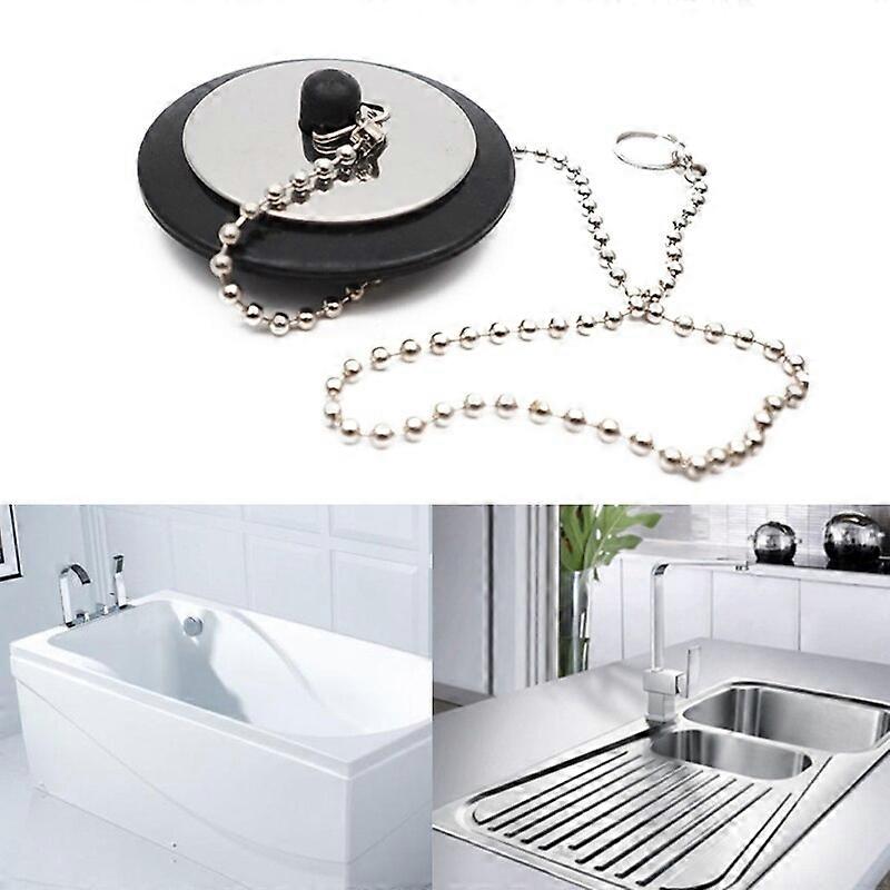 1Pc Rubber Choke Bathtub Drain Stopper with Chain Bath Plug Drain Tub Stopper for Home and HotelCraft Pipe Cleaners