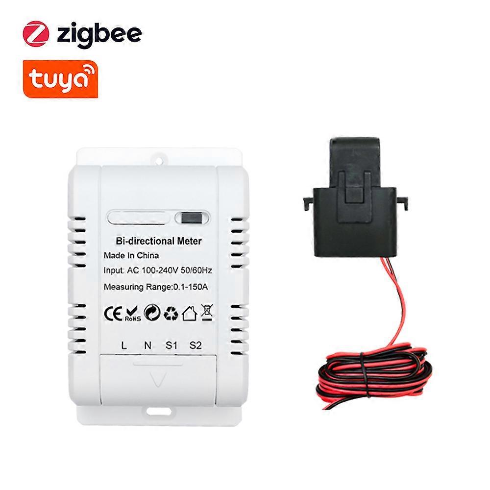 Tuya ZigBee Intelligent Bidirectional Single-phase Energy Meter Solar PV System Power Production Consumption Monitoring Meter Transformer Power Monito