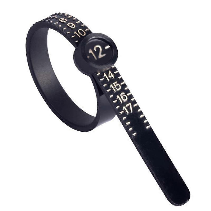 Ring Sizer Measuring Tool Reusable Finger Size Gauge Jewelry Sizing Tool 1-17 USA Rings Size (Black)