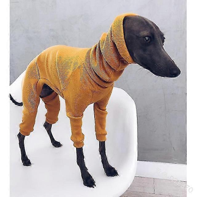 الربيع السلوقي الكلب الملابس رقيقة عالية الرقبة الملابس ذات الأرجل الأربعة، لون صلب تمتد ملابس الكلب مريحة السلوقي الإيطالي
