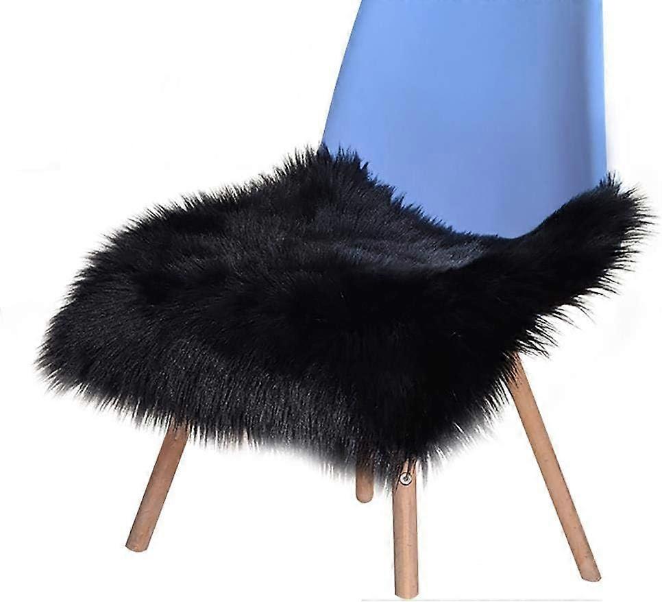 Artificial Wool Seat Cushions Fluffy Soft Longhair Decorative Chair Cushion Sofa Mat