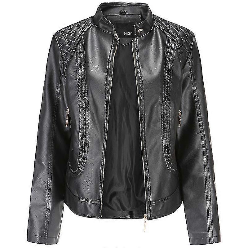 Dámské kožené biker bundy kabát