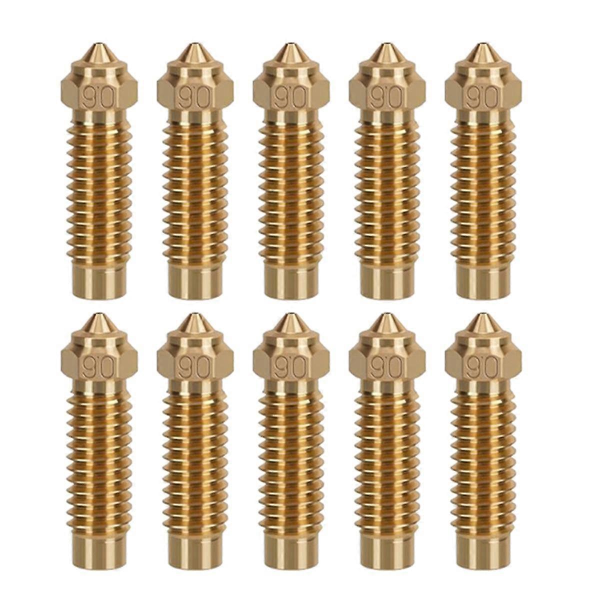 10Pcs for Neptune 4Plus/4Max Brass Nozzle 0.6mm High Temperature Nozzle for 1.75mm PLA/ABS/PETG/TPU/PC/PP/Nylon/