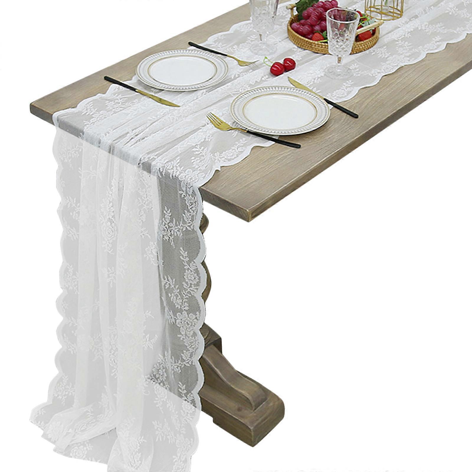 Best Seller-New Table Runner Polyester Embroidered Lace Rectangular for Party